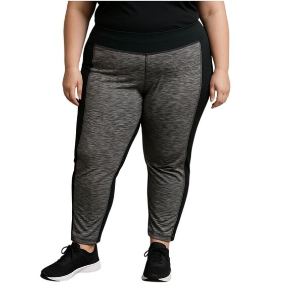 Zone Pro Womens Plus Size 3X Leggings Gray Activewear Workout Athletic Pants - Picture 1 of 7